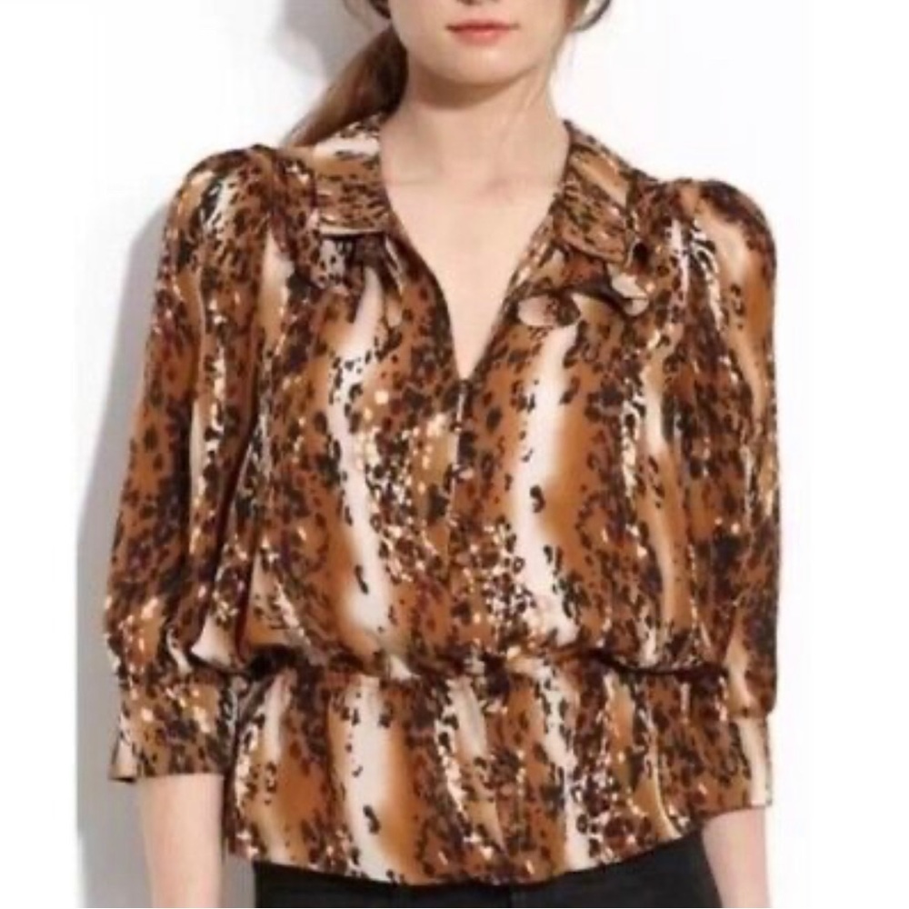 Parker cheetah silk top